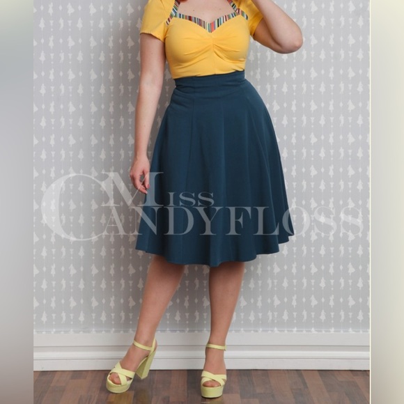 Miss Candyfloss Dresses & Skirts - Miss Candyfloss Milly-Kat 1940s/1950s style teal skirt